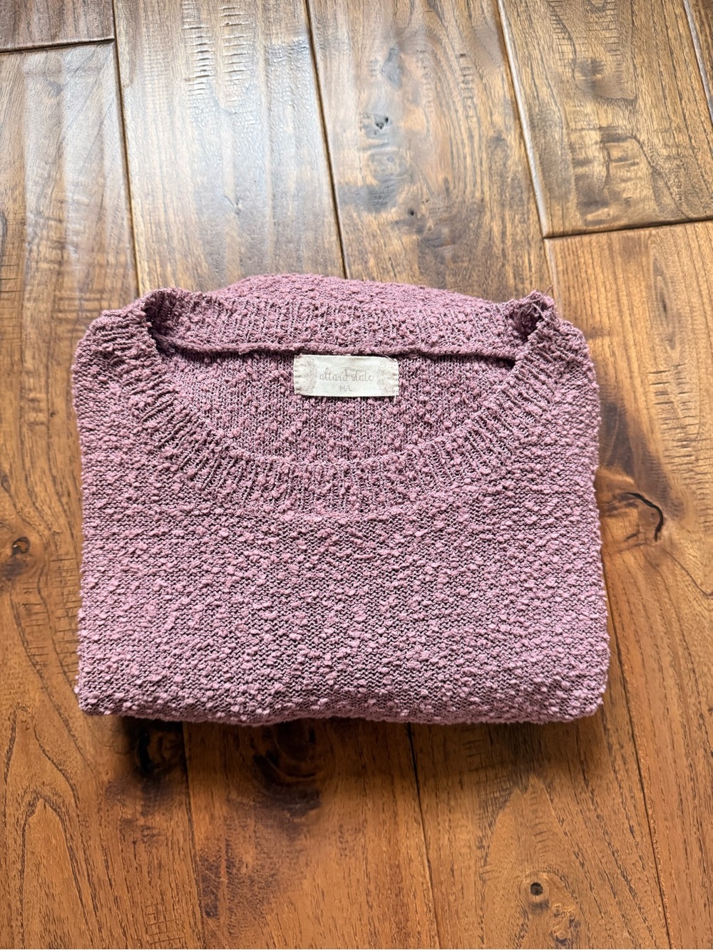 Altar'd State Mauve Textured Crewneck Sweater - Women